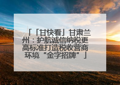 「甘快看」甘肃兰州：护航诚信纳税更高标准打造税收营商环境“金字招牌”
