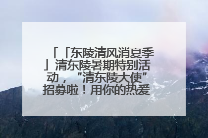 「东陵清风消夏季」清东陵暑期特别活动，“清东陵大使”招募啦！用你的热爱守护世界遗产！