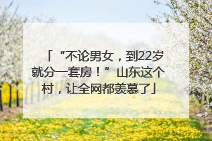 “不论男女，到22岁就分一套房！”山东这个村，让全网都羡慕了