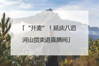 “开麦”！延庆八道河山货卖进直播间