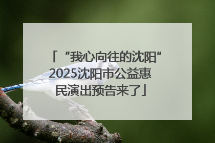 “我心向往的沈阳”2025沈阳市公益惠民演出预告来了