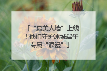 “最美人墙”上线！他们守护冰城端午专属“浪漫”