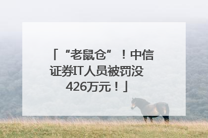 “老鼠仓”！中信证券IT人员被罚没426万元！