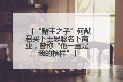 “赌王之子”何猷君买下王思聪名下商业，曾称“他一直是我的榜样”