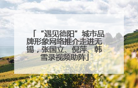 “遇见德阳”城市品牌形象网络推介走进无锡，张国立、倪萍、韩雪录视频助阵