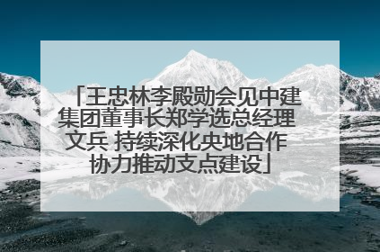 王忠林李殿勋会见中建集团董事长郑学选总经理文兵 持续深化央地合作 协力推动支点建设