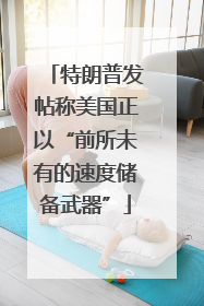 特朗普发帖称美国正以“前所未有的速度储备武器”