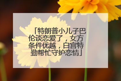 特朗普小儿子巴伦谈恋爱了，女方条件优越，白宫特勤帮忙守护恋情