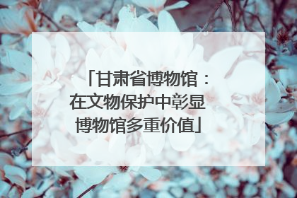 甘肃省博物馆：在文物保护中彰显博物馆多重价值