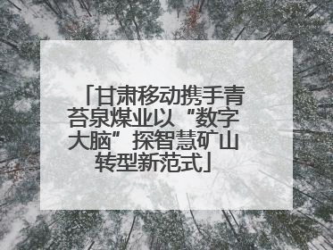 甘肃移动携手青苔泉煤业以“数字大脑”探智慧矿山转型新范式