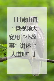 甘肃山丹：微视频大赛用“小故事”讲述“大道理”