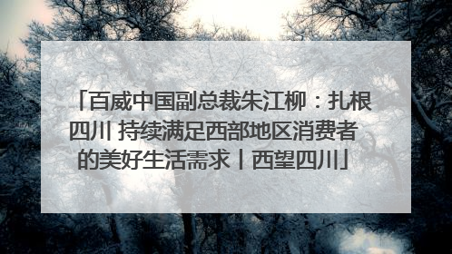 百威中国副总裁朱江柳：扎根四川 持续满足西部地区消费者的美好生活需求丨西望四川