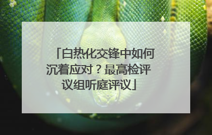 白热化交锋中如何沉着应对？最高检评议组听庭评议