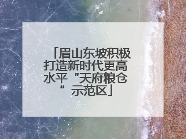 眉山东坡积极打造新时代更高水平“天府粮仓”示范区