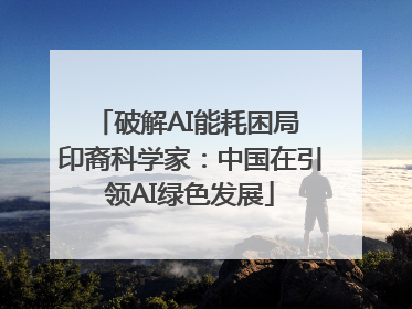 破解AI能耗困局 印裔科学家：中国在引领AI绿色发展