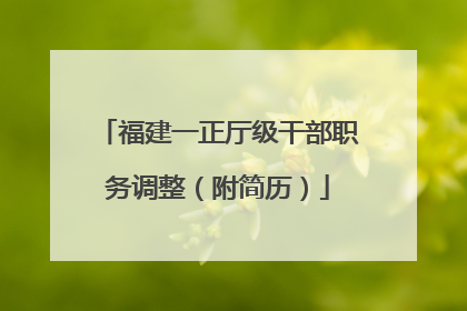 福建一正厅级干部职务调整（附简历）