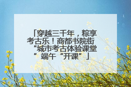 穿越三千年，粽享考古乐！商都书院街“城市考古体验课堂”端午“开课”