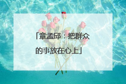 章孟邱：把群众的事放在心上