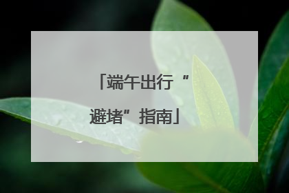 端午出行“避堵”指南