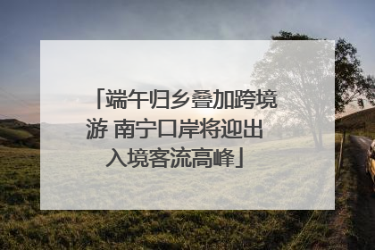 端午归乡叠加跨境游 南宁口岸将迎出入境客流高峰