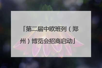 第二届中欧班列（郑州）博览会招商启动