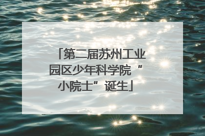 第二届苏州工业园区少年科学院“小院士”诞生