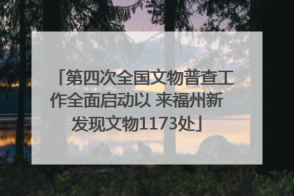 第四次全国文物普查工作全面启动以 来福州新发现文物1173处
