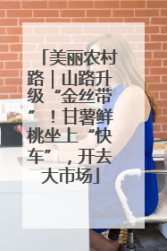 美丽农村路｜山路升级“金丝带”！甘薯鲜桃坐上“快车”，开去大市场
