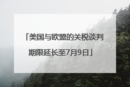 美国与欧盟的关税谈判期限延长至7月9日