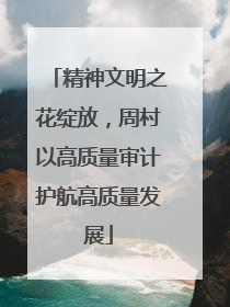 精神文明之花绽放，周村以高质量审计护航高质量发展