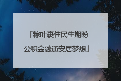 粽叶裹住民生期盼 公积金融通安居梦想