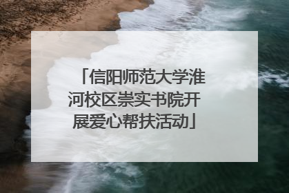 信阳师范大学淮河校区崇实书院开展爱心帮扶活动