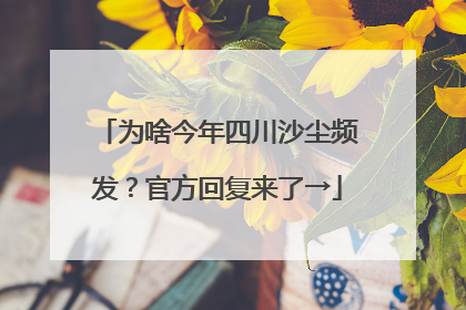 为啥今年四川沙尘频发？官方回复来了→