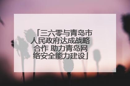 三六零与青岛市人民政府达成战略合作 助力青岛网络安全能力建设