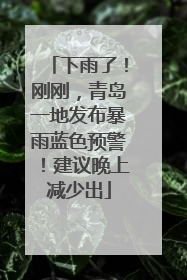 下雨了！刚刚，青岛一地发布暴雨蓝色预警！建议晚上减少出