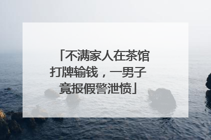 不满家人在茶馆打牌输钱，一男子竟报假警泄愤