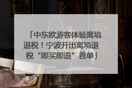 中东欧游客体验离境退税！宁波开出离境退税“即买即退”首单