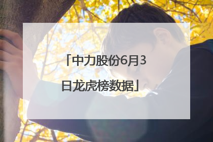 中力股份6月3日龙虎榜数据