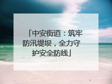 中安街道：筑牢防汛堤坝，全力守护安全防线
