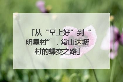 从“早上好”到“明星村”，常山达塘村的蝶变之路