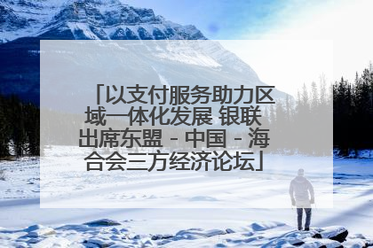 以支付服务助力区域一体化发展 银联出席东盟－中国－海合会三方经济论坛