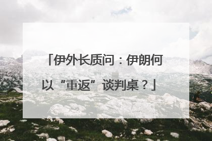 伊外长质问：伊朗何以“重返”谈判桌？