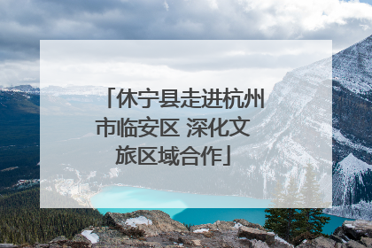 休宁县走进杭州市临安区 深化文旅区域合作