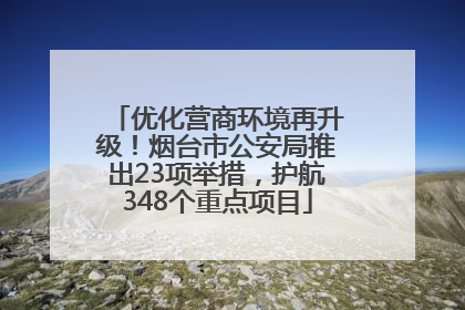 优化营商环境再升级！烟台市公安局推出23项举措，护航348个重点项目