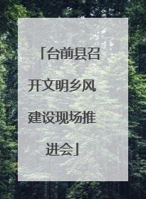 台前县召开文明乡风建设现场推进会
