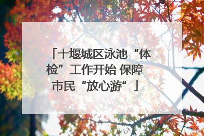 十堰城区泳池“体检”工作开始 保障市民“放心游”