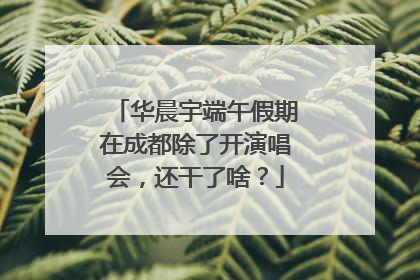 华晨宇端午假期在成都除了开演唱会，还干了啥？