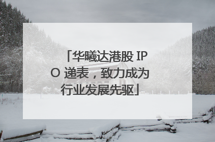 华曦达港股 IPO 递表，致力成为行业发展先驱