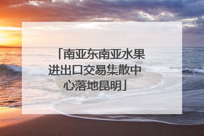 南亚东南亚水果进出口交易集散中心落地昆明