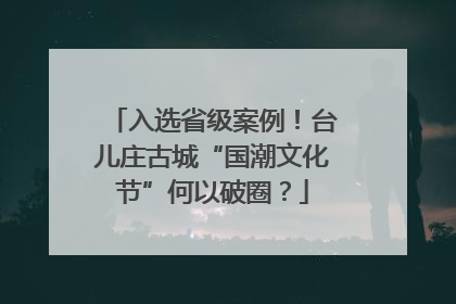 入选省级案例！台儿庄古城“国潮文化节”何以破圈？